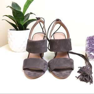 Madewell sandals with lace up tassels